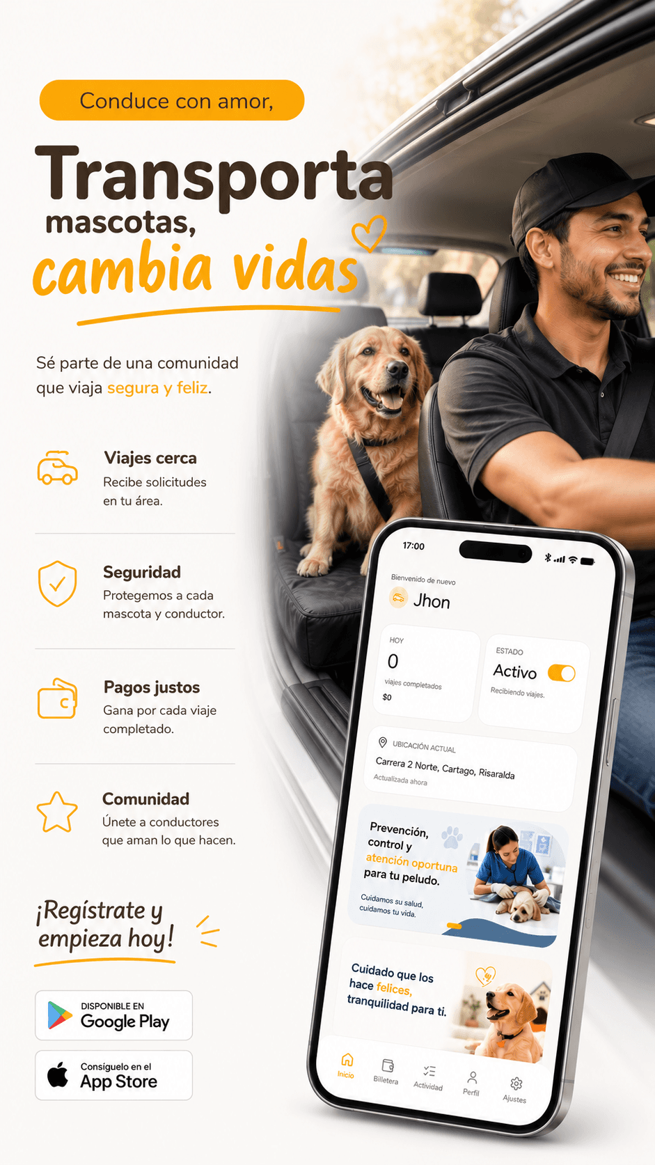 Conduce con amor: transporta mascotas y cambia vidas