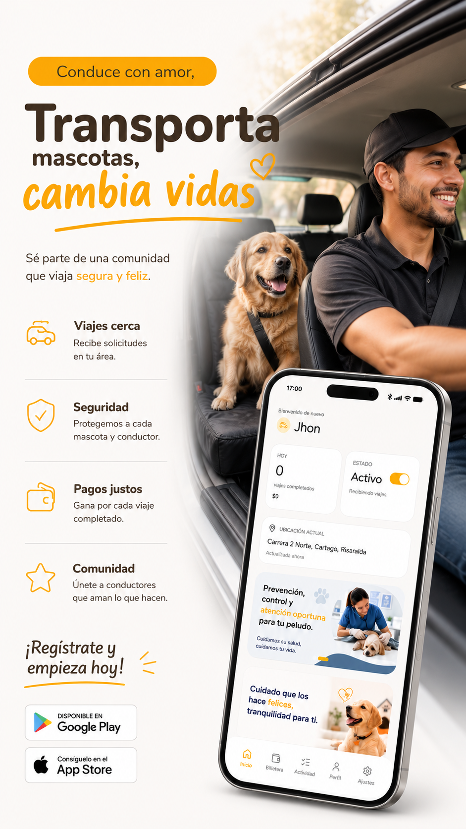 Conduce con amor: transporta mascotas y cambia vidas